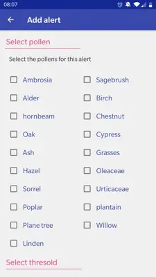 Alert Pollen android App screenshot 1