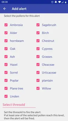 Alert Pollen android App screenshot 2